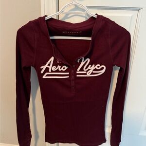 BRAND NEW! Aeropostale. Long Sleeve Aero NYC Graphic Henley